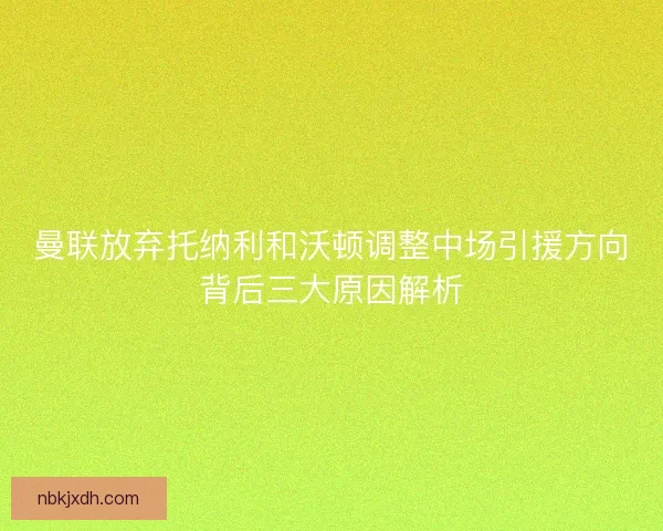 曼联放弃托纳利和沃顿调整中场引援方向背后三大原因解析